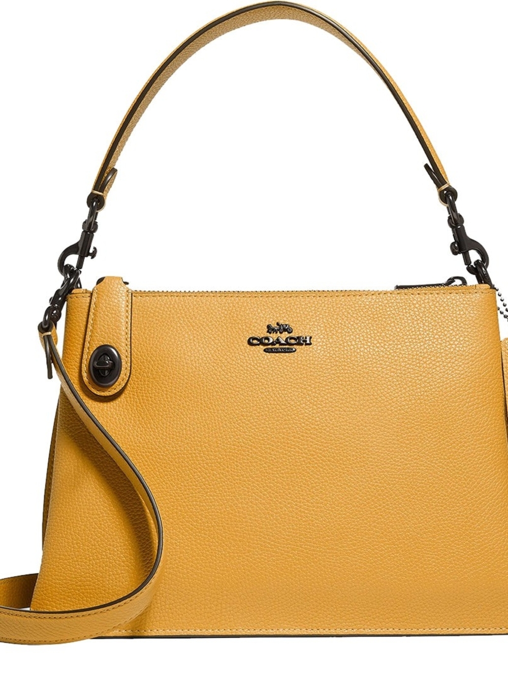 Coach Pebbled Leather Shoulder Bag in Marigold